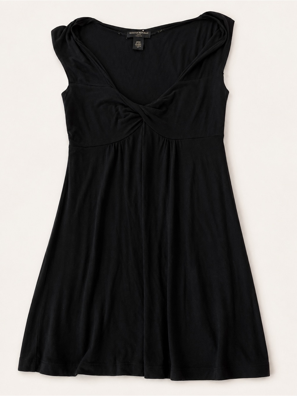 Banana Republic Black Twist-Front Cap Sleeve Top